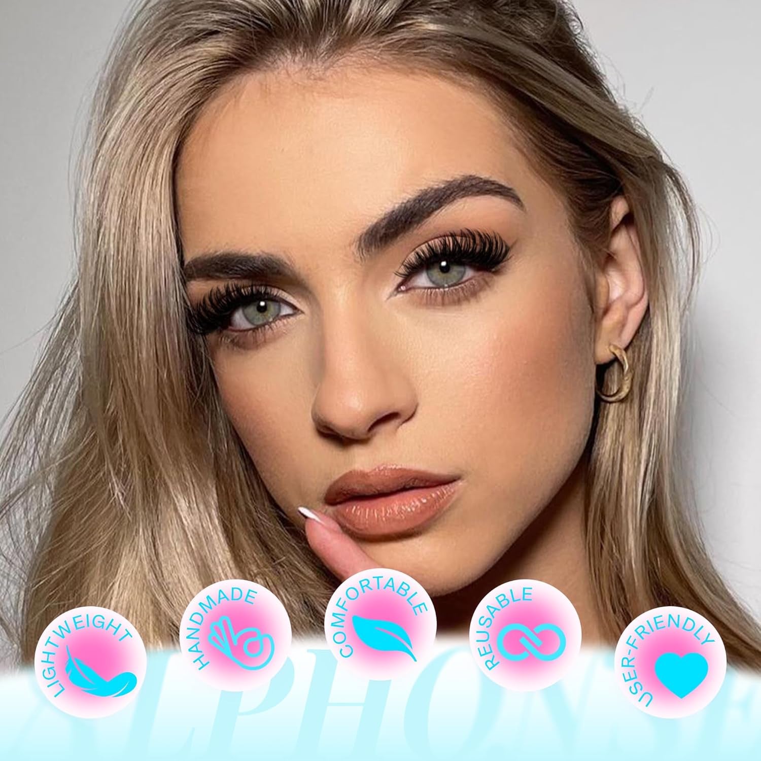 Lash Clusters Kit Cat Eye Lash Extension Kit 30P-60P Gradient Cluster Eyelash Extensions Kit Left Right Natural Individual Lashes Extension Kit with Lash Bond Seal Tweezers by